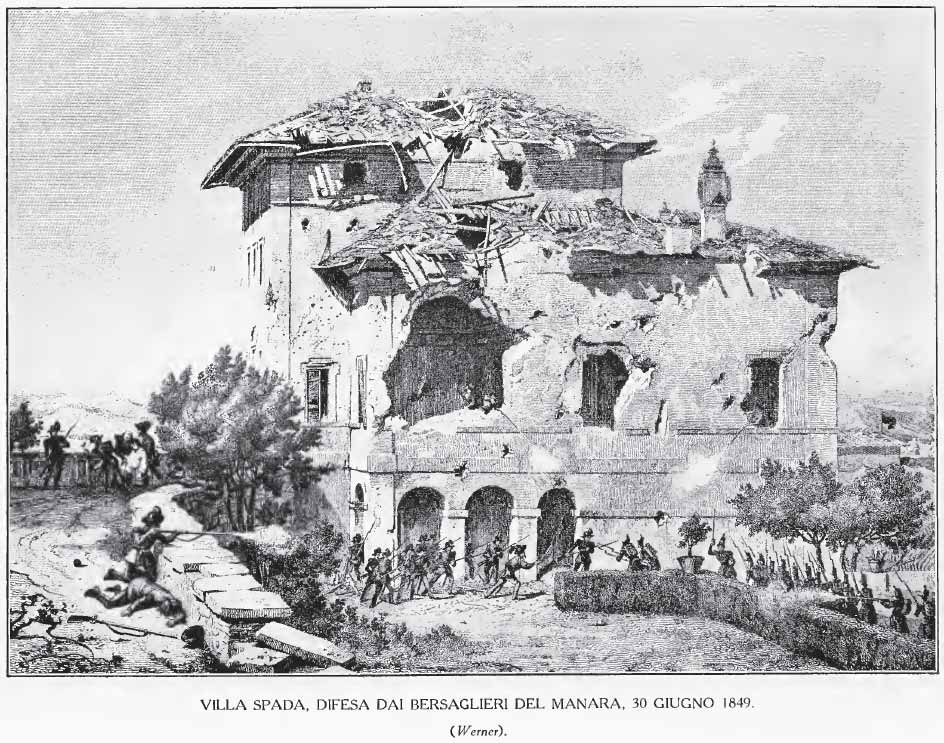 La difesa di Villa Spada da parte dei Bersaglieri Lombardi comandati da Luciano Manara