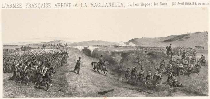 RAFFET Denis Auguste Marie: L'arrivo dei francesi alla Maglianella