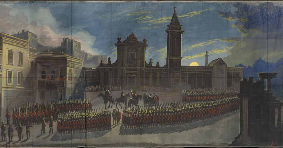 La partenza di Garibaldi e le sue truppe da San Giovanni in Laterano