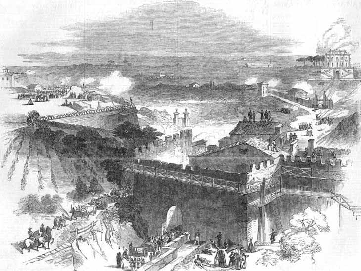 L'attacco dei francesi a Porta San Pancrazio